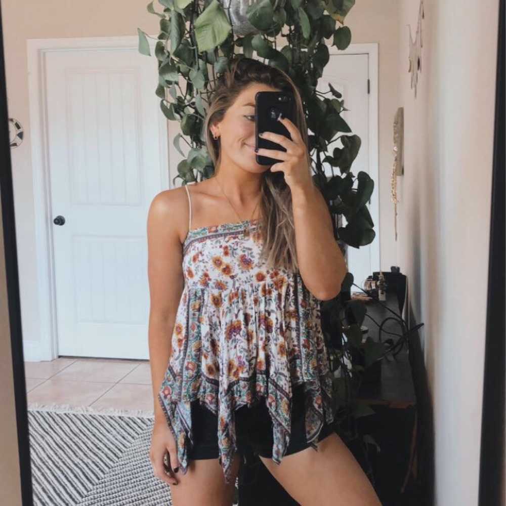 American Eagle Floral Tie Tank